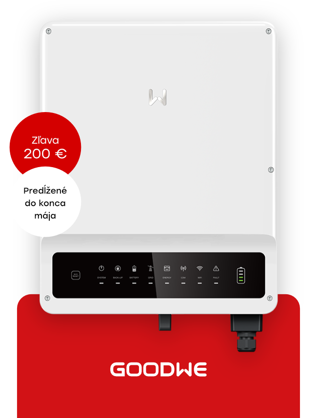 GoodWe so zľavou 200 eur. Inteligentná voľba pre vašu FVE.